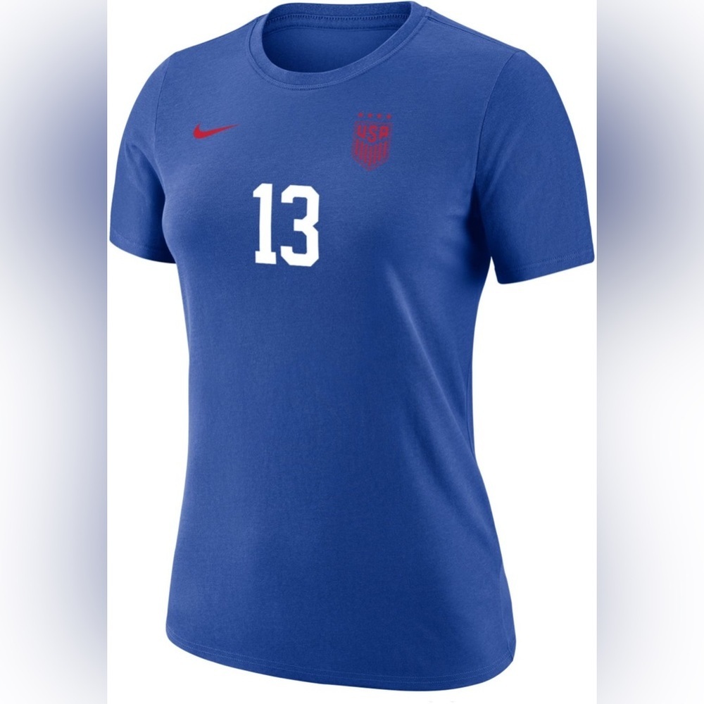 🆕 Nike USWNT 2023 Alex Morgan #13 Away T-Shirt Women’s Size L Royal Blue - Picture 2 of 8